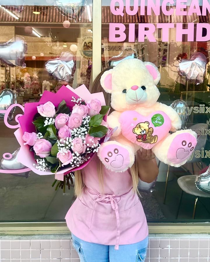 Roses and Bear Combo