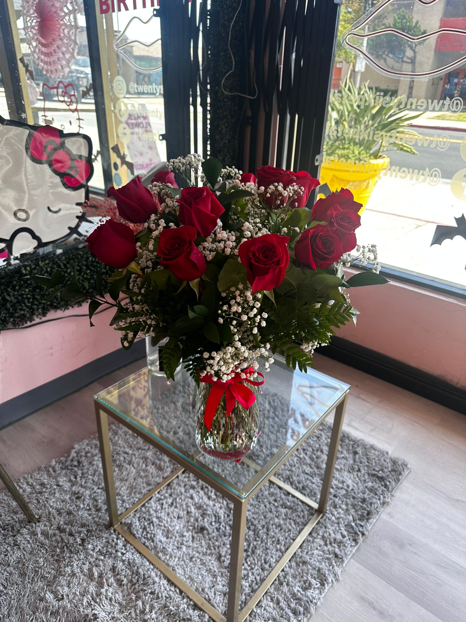 A Dozen Roses in a Vase